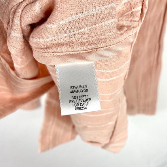NWT Candie’s Pink Stripe Linen One Button Blazer - Picture 8 of 9